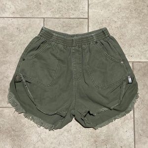 One Teaspoon Khaki Green Shorts